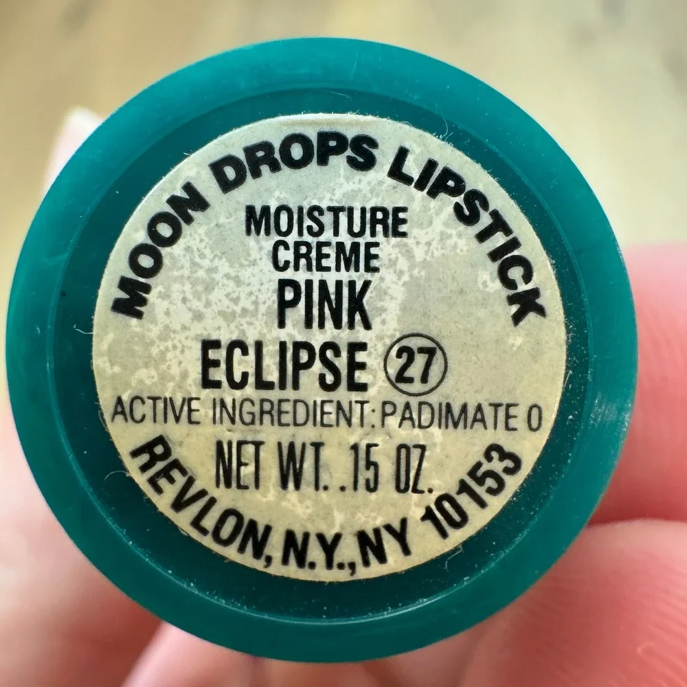Vintage Revlon Moon Drops Lipstick Pink Eclipse 27 Moisture Creme Discontinued